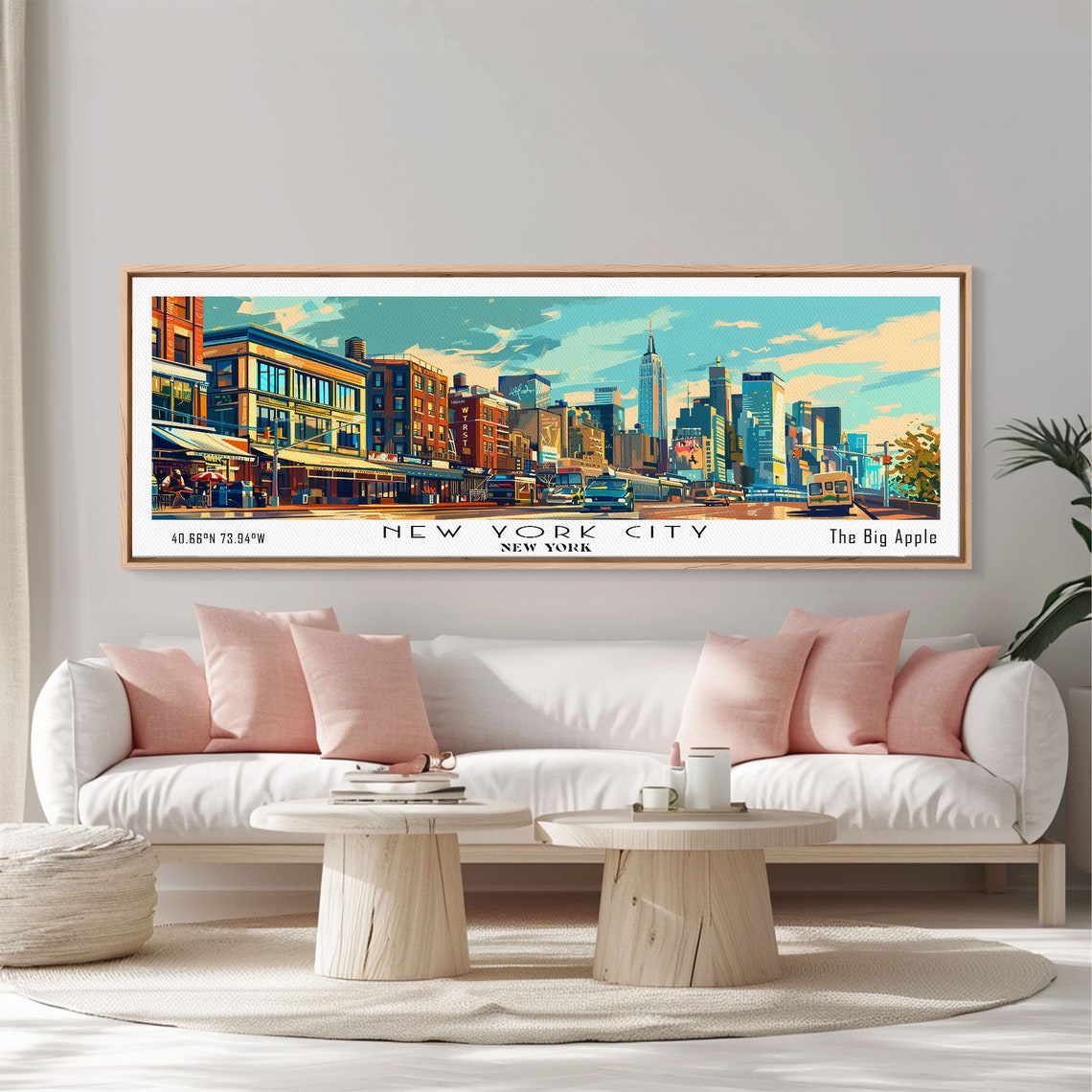New York City Panoramic Skyline Empire State Street View Travel Poster - Image 2