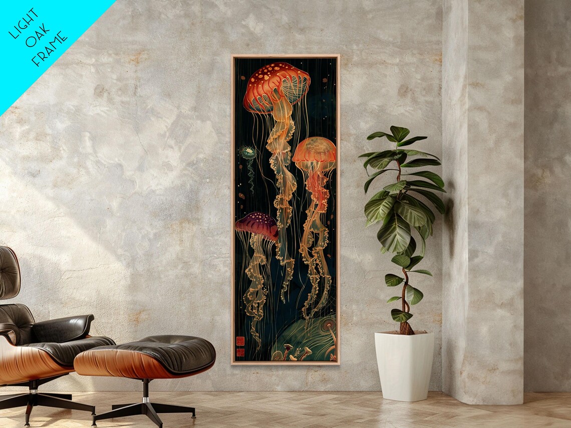 Jellyfish Japanese Style Woodblock Wall Art Print - Image 6