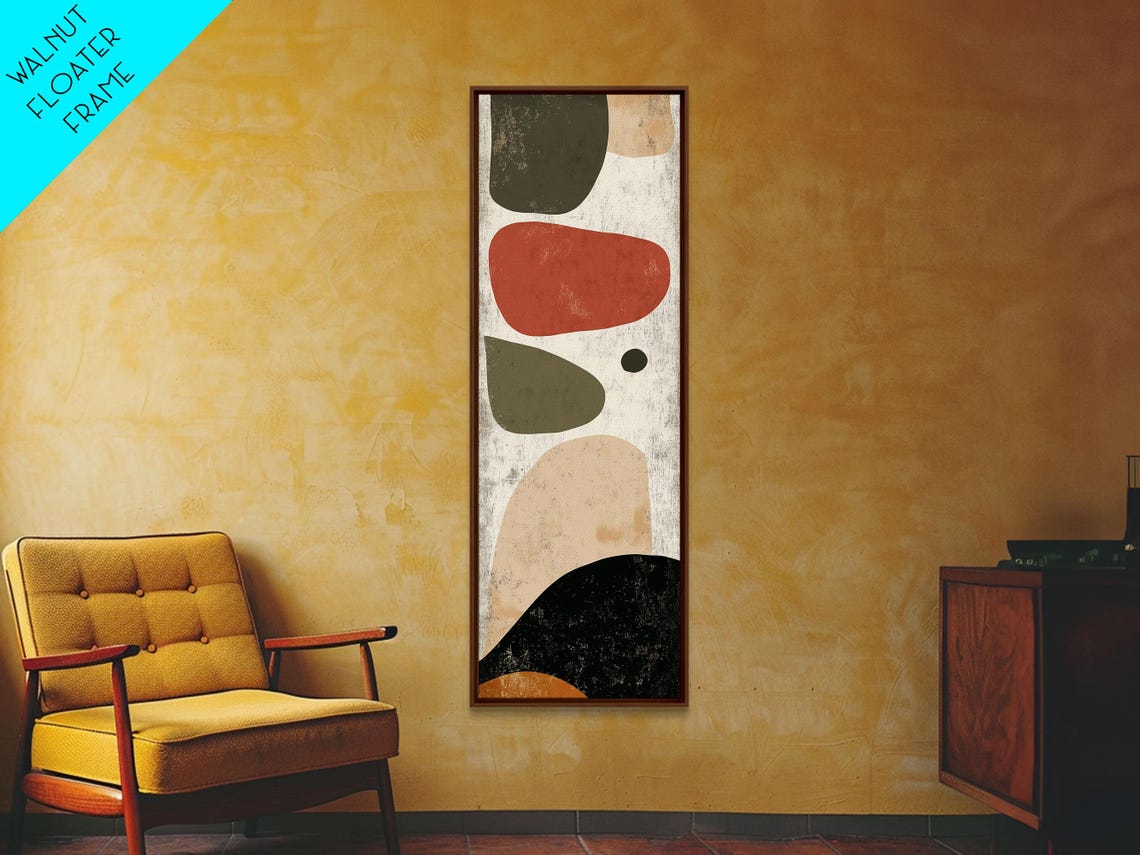Abstract Organic Shapes Rust Olive Black Cream Modern Boho Art Poster - Image 2