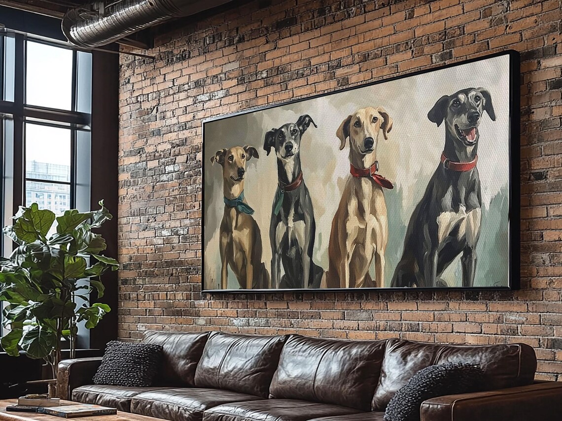 Vintage Hunting Dog Painting Print, Cottagecore Art