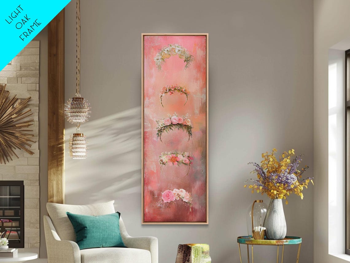 Delicate Floral Crowns Stack Rose Blossom Watercolor Art Poster - Image 5