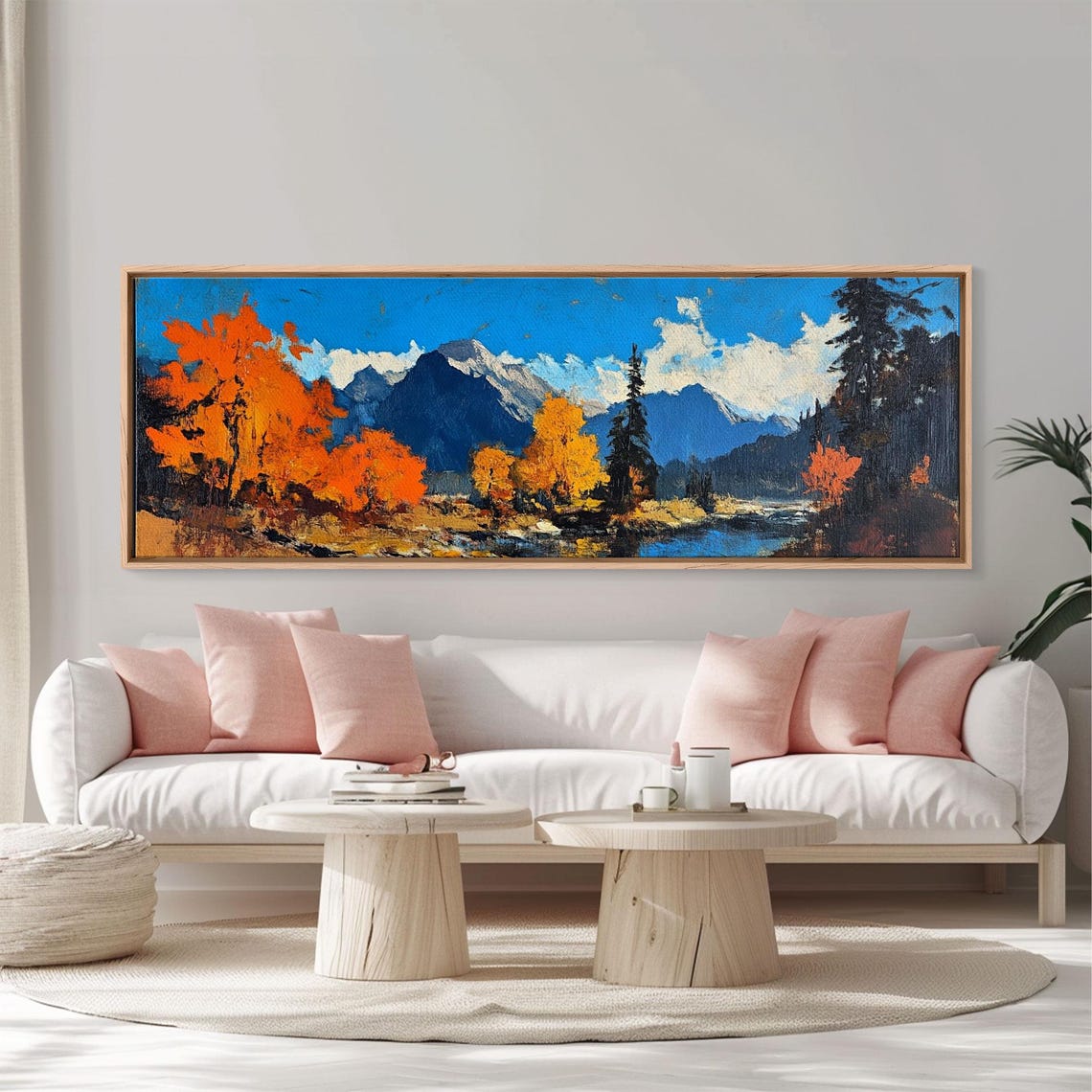 Fall Mountain Peaks Orange Aspen Trees Snow Alpine Landscape Print - Image 6
