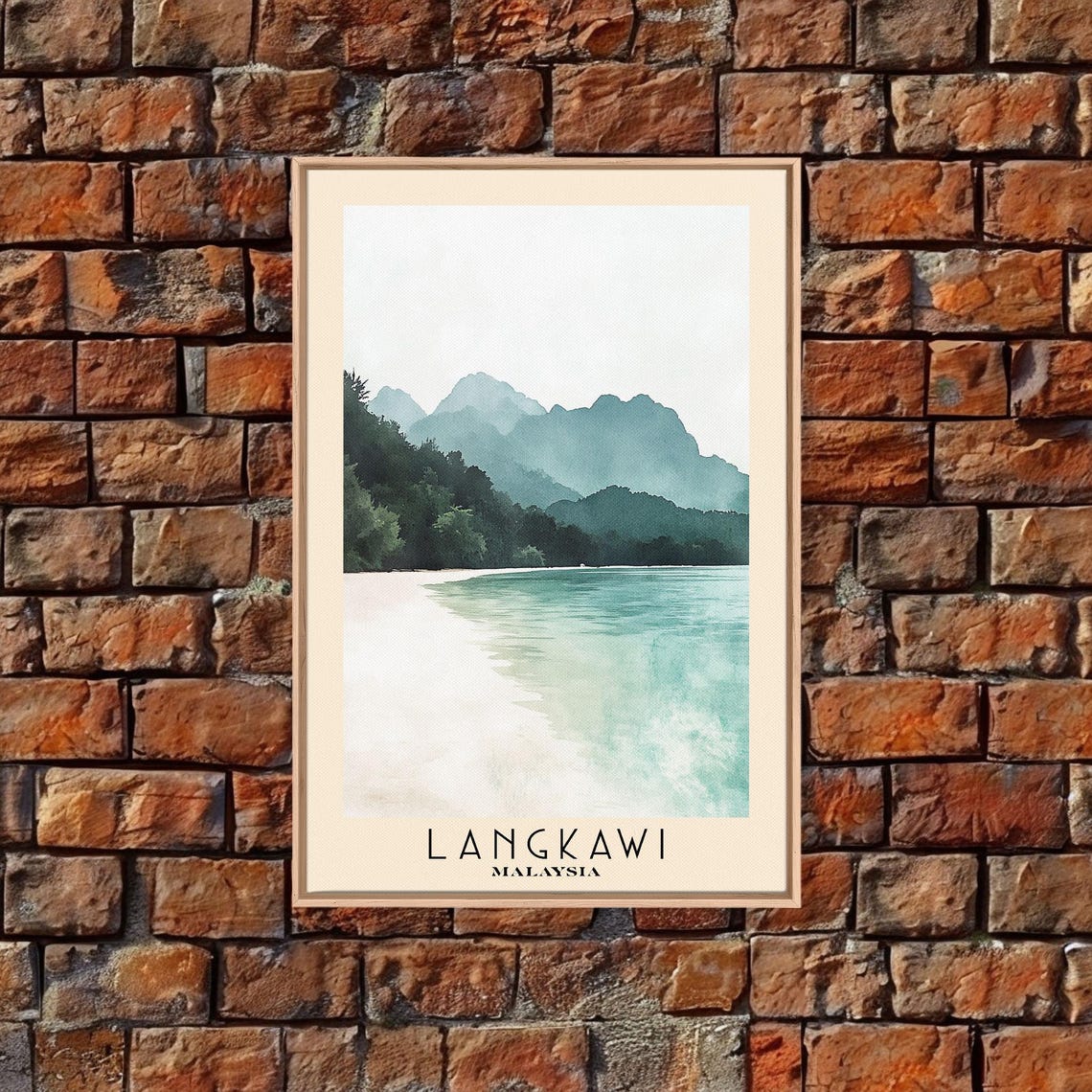 Langkawi Malaysia Misty Karst Peaks White Sand Turquoise Shore Poster - Image 5