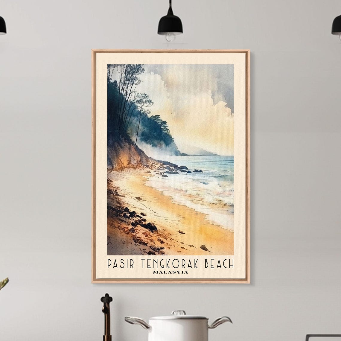 Pasir Tengkorak Beach Malaysia Golden Rock Pine Cliff Shore Poster - Image 6
