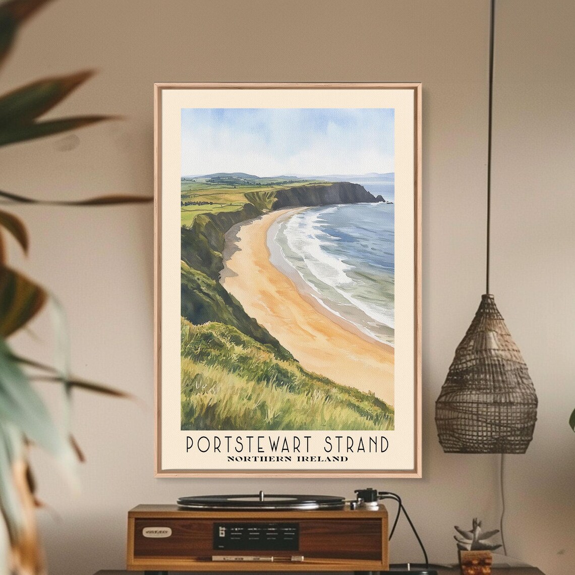 Portstewart Strand Northern Ireland Golden Dune Beach Watercolor Poster - Image 2