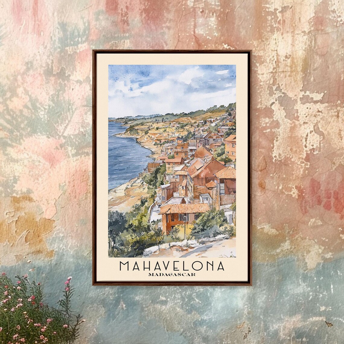 Mahavelona Madagascar Red Roof Hillside Town Overlooking Blue Bay Poster - Image 4