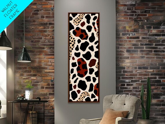 Retro 70s Cheetah Leopard Animal Spots Pattern Tall Wall Print