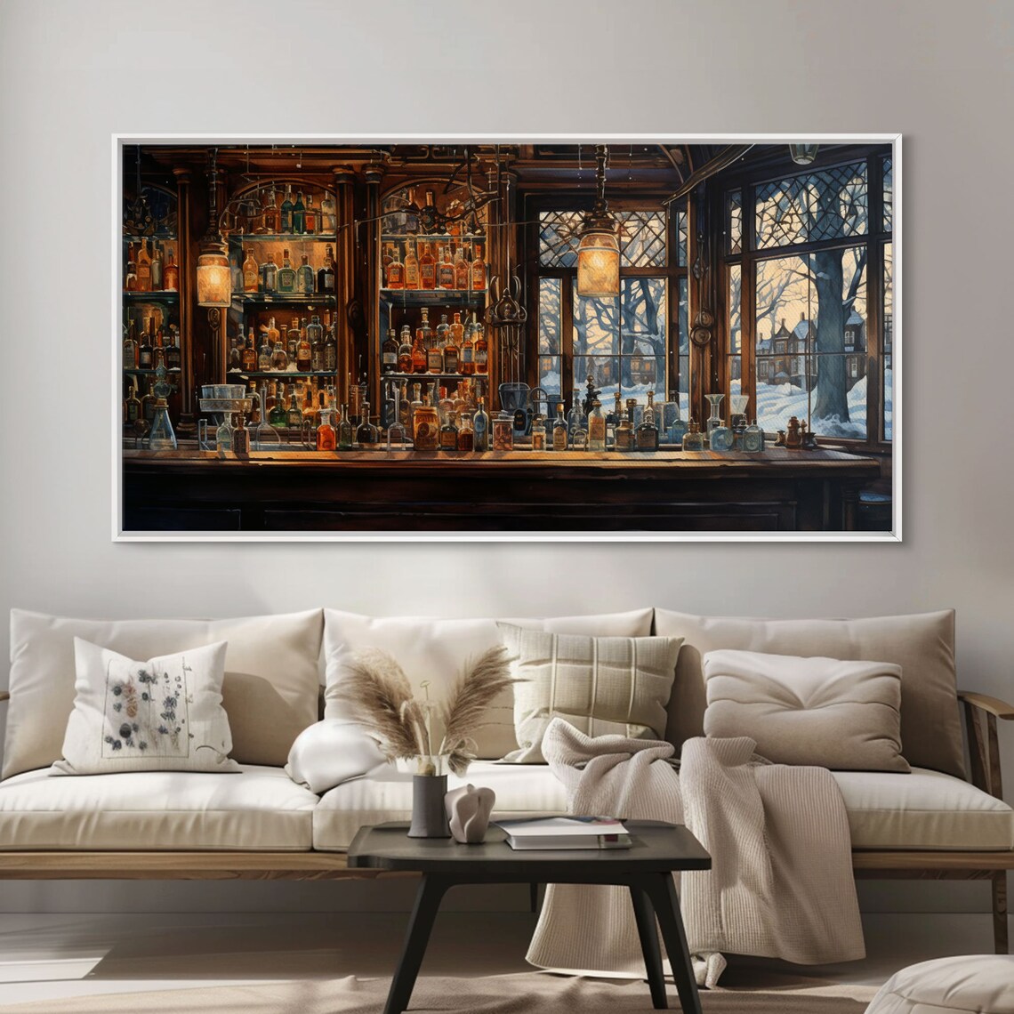 Tavern Art Window Winter Wall Art Bottles Print Print Wall Hanging Landscape Art Family Room Art Business Gift Travel Print - Image 5