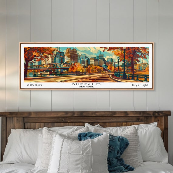 Buffalo New York Mid Century Pop Art Travel Poster