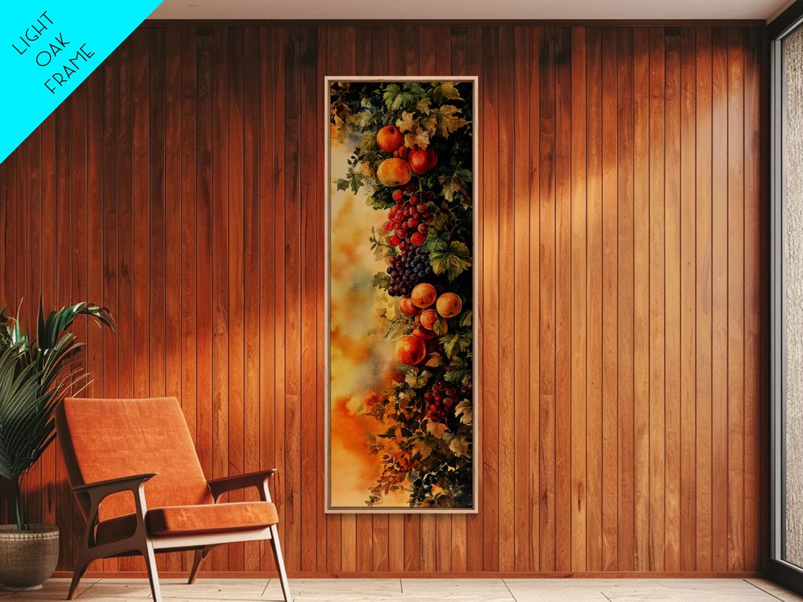 Hanging Fruit Garland Watercolor Grapes Apple Art Decor Poster - Image 3