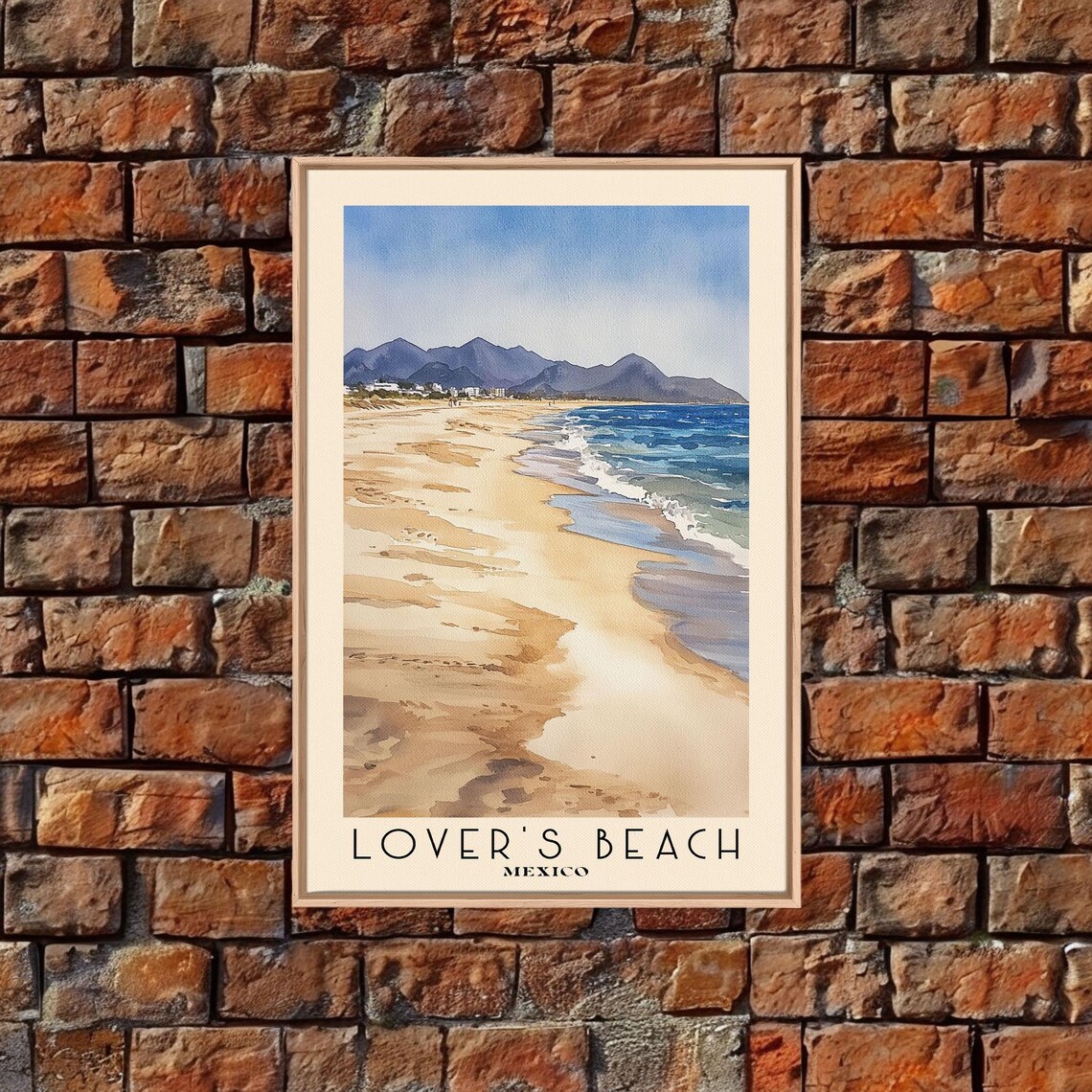 Lovers Beach Mexico Watercolor Vacation Art Print - Image 5