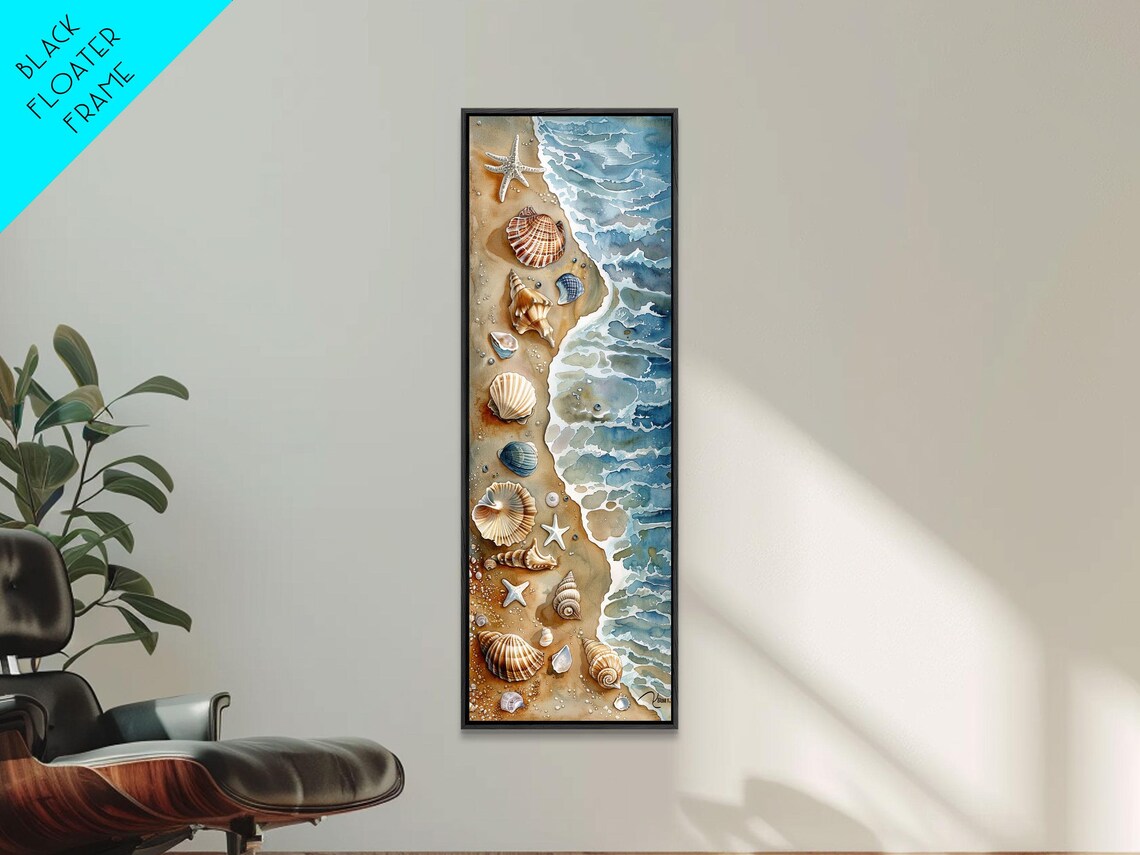 Seashells and Starfish Beach Art Print, Coastal Decor - Image 6