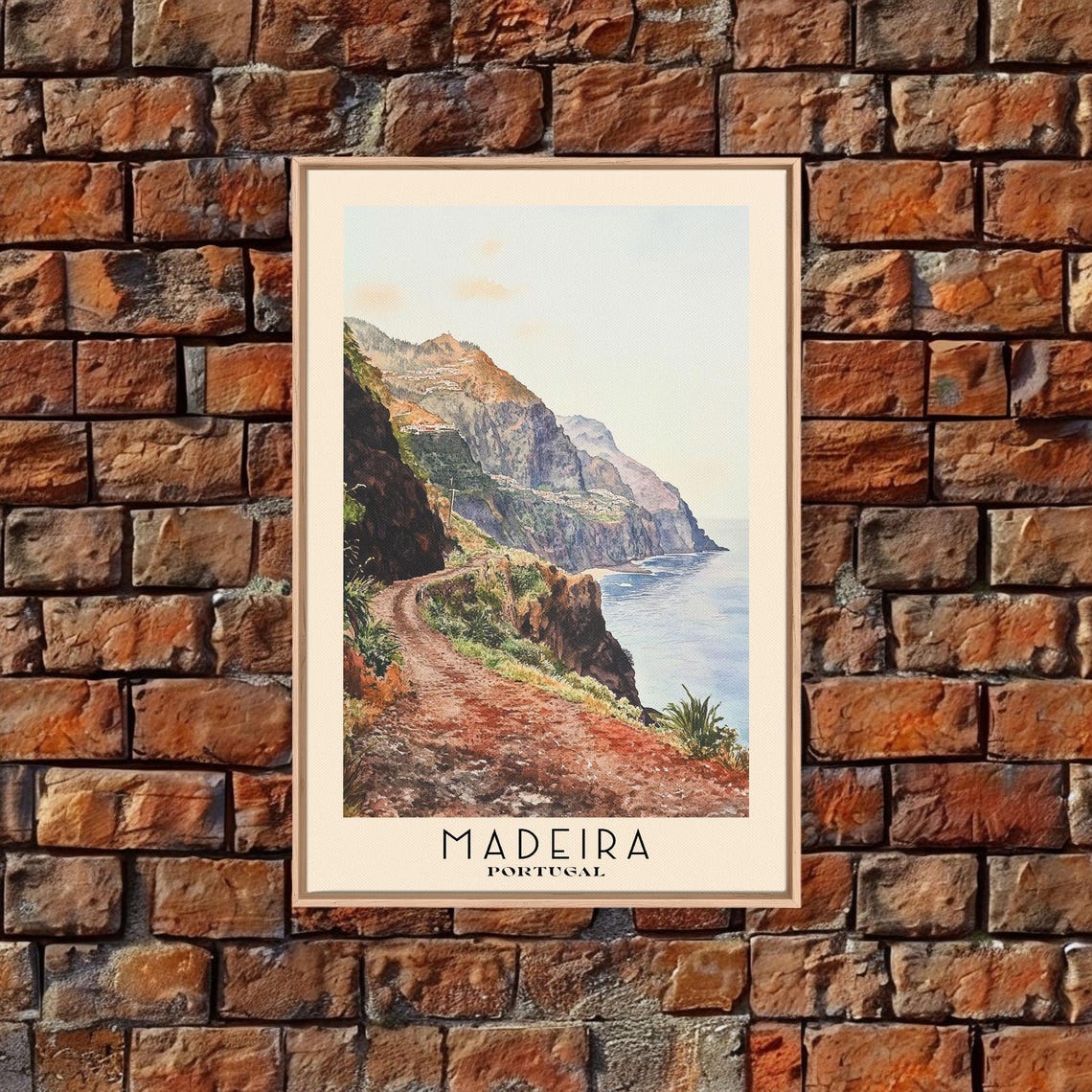 Madeira Portugal Dramatic Cliffs Coastal Trail Ocean View Poster - Image 4