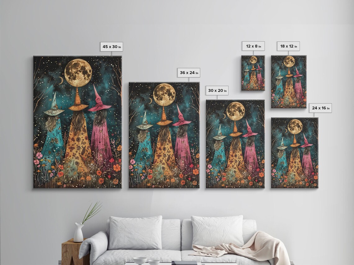 Cottagecore Witches and Wildflowers Wall Art Print - Image 2