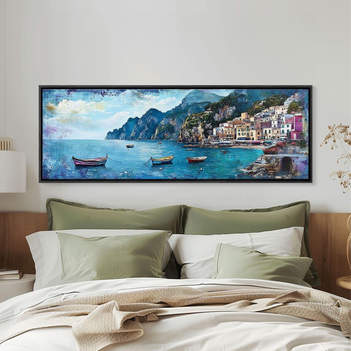 Italian Seaside, Summer in Italy Oil Painting Art Print - Image 2