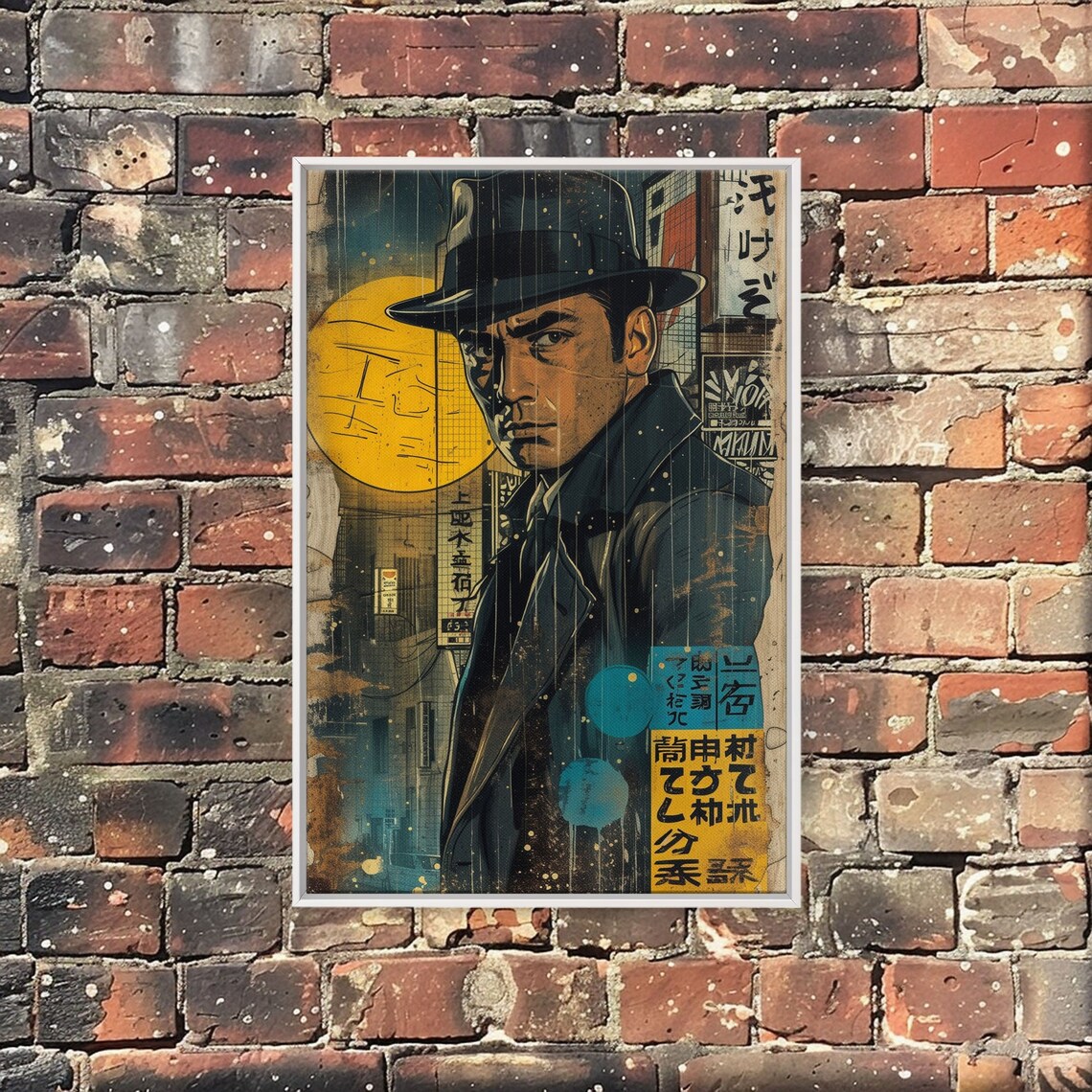 Noir Japanese Detective Film Poster, Comic Book Art - Image 4