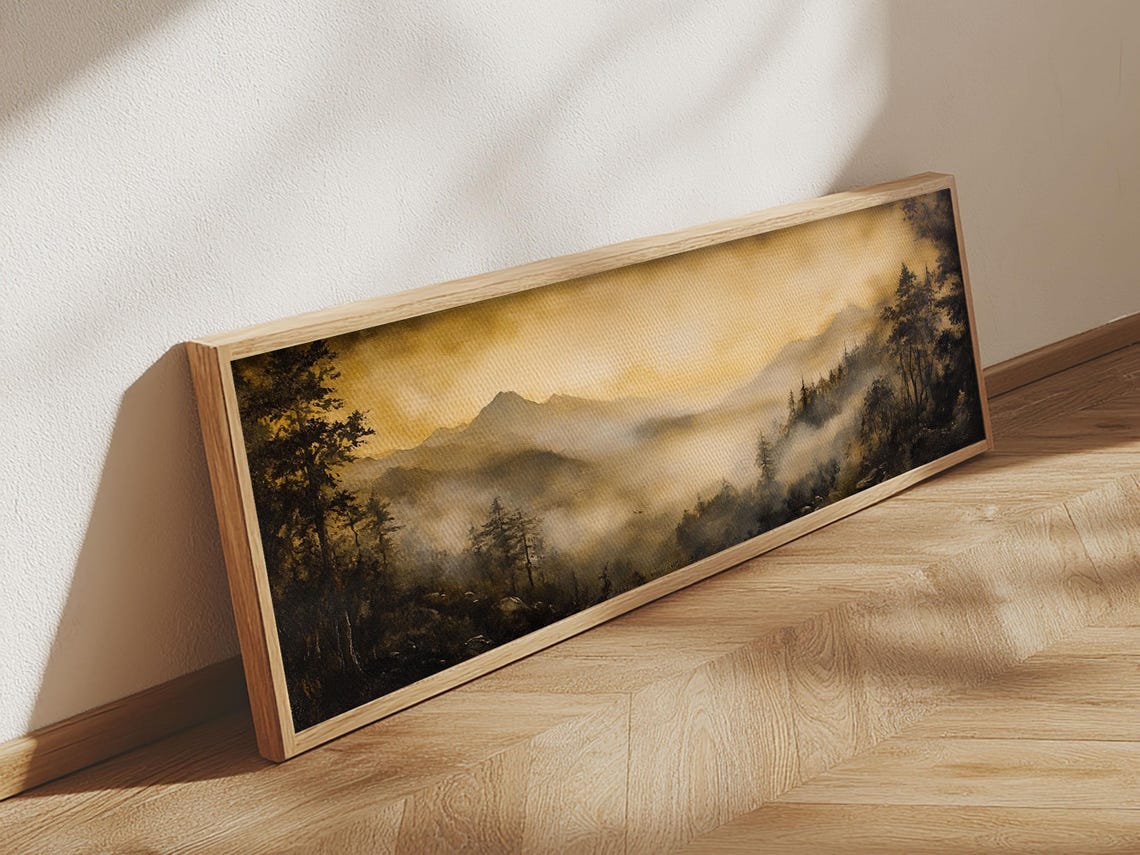 Fog Over Blue Ridge Mountains Golden Valley Panoramic Poster Art - Image 6