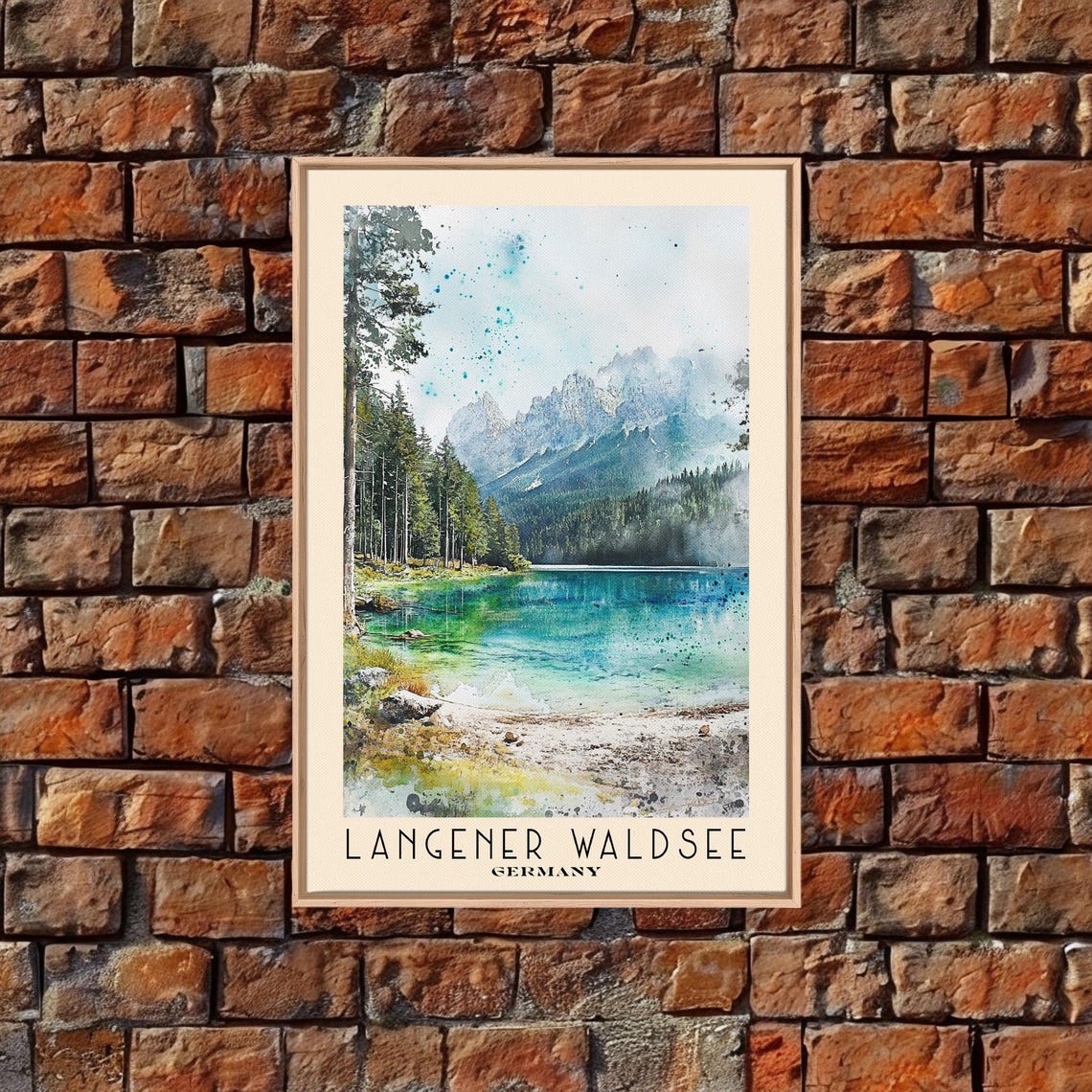 Langener Waldsee Germany Alpine Lake Pine Forest Mountain View Poster - Image 5