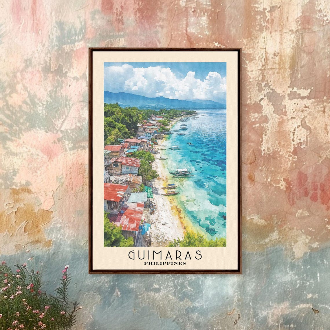 Guimaras Philippines Colorful Coastal Village Turquoise Bay Poster - Image 4