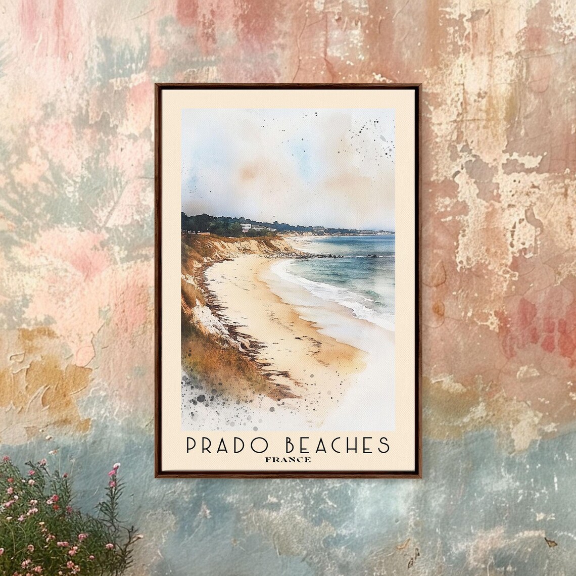 Prado Beaches France Curving Sandy Beach Rocky Cliffs Mediterranean Coast Poster