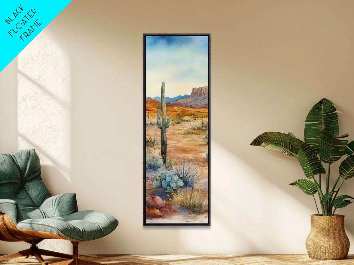 Saguaro Cactus Desert Sunset Red Rock Mesa Southwest Watercolor Print - Image 4