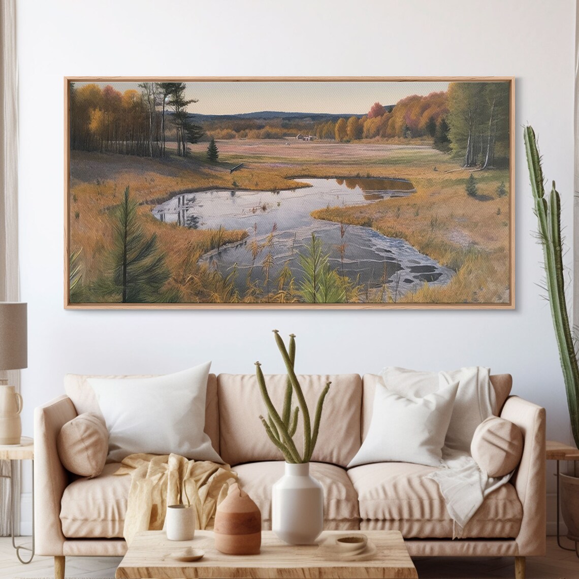 Pond Wall Art Landscape Wall Decor Trees Wall Art Nature Wall Decor Panoramic Wall Decor Print Wall Art Framed Art - Image 4