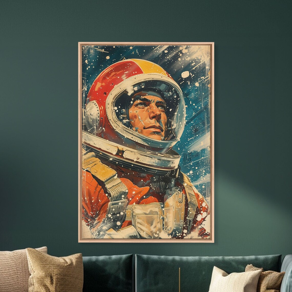 Retro Soviet Space Age Astronaut Art Print - Image 4