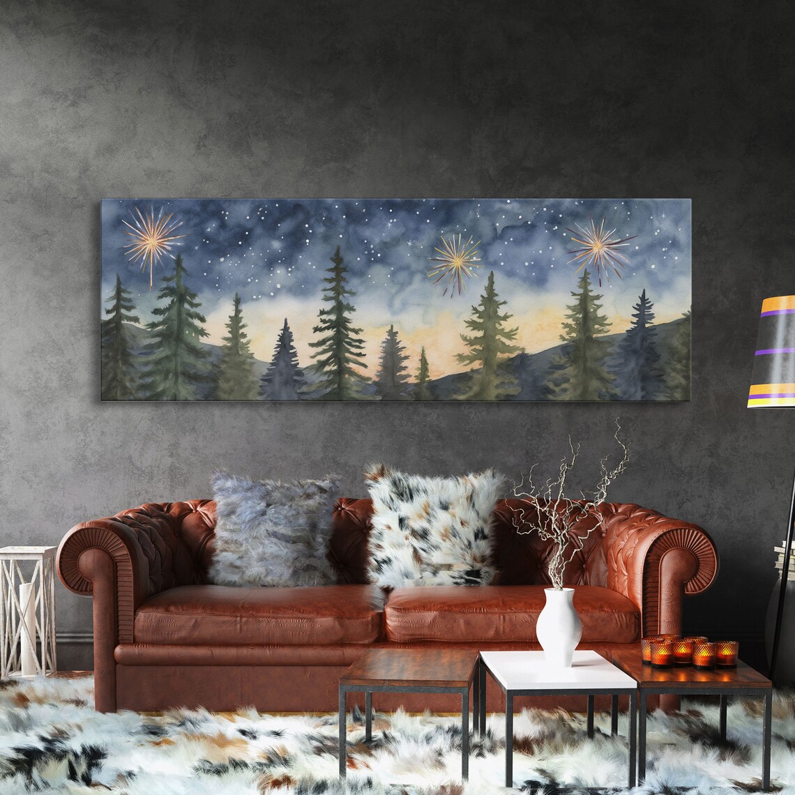 Van Gogh-Inspired Abstract Forest Watercolor Art Print - Image 3