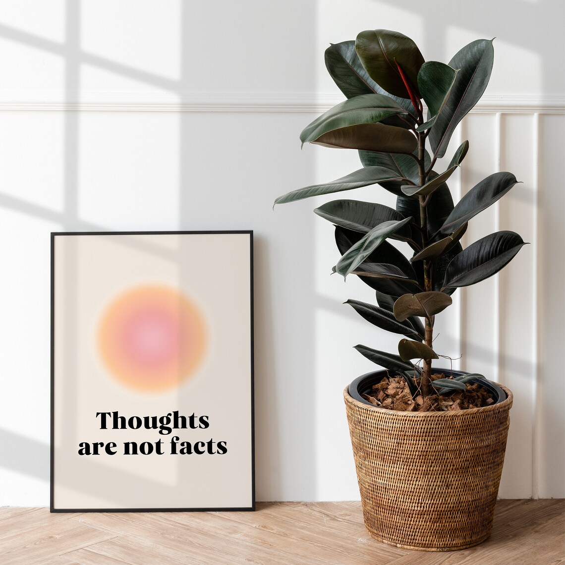 Thoughts Are Not Facts Mental Health Quote Art Print - Image 2