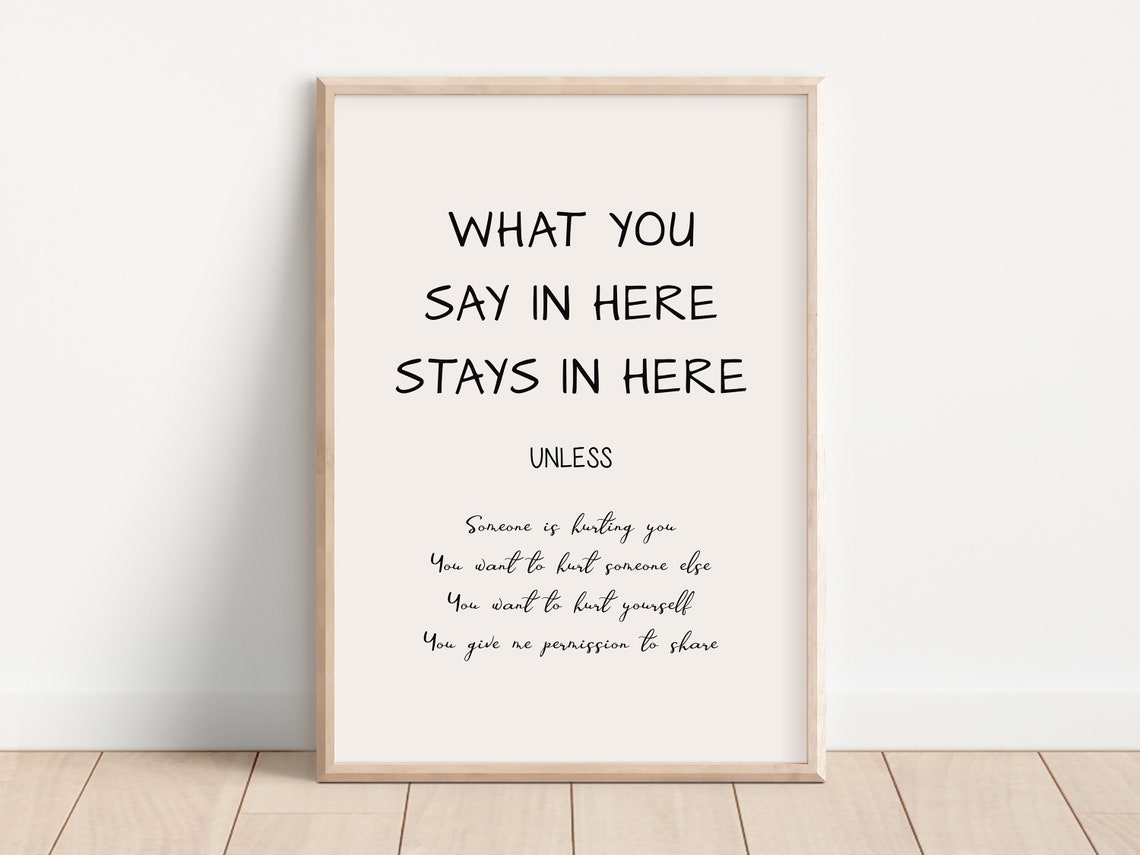 What You Say In Here Stays In Here Minimalist Counseling Office Poster - Image 2