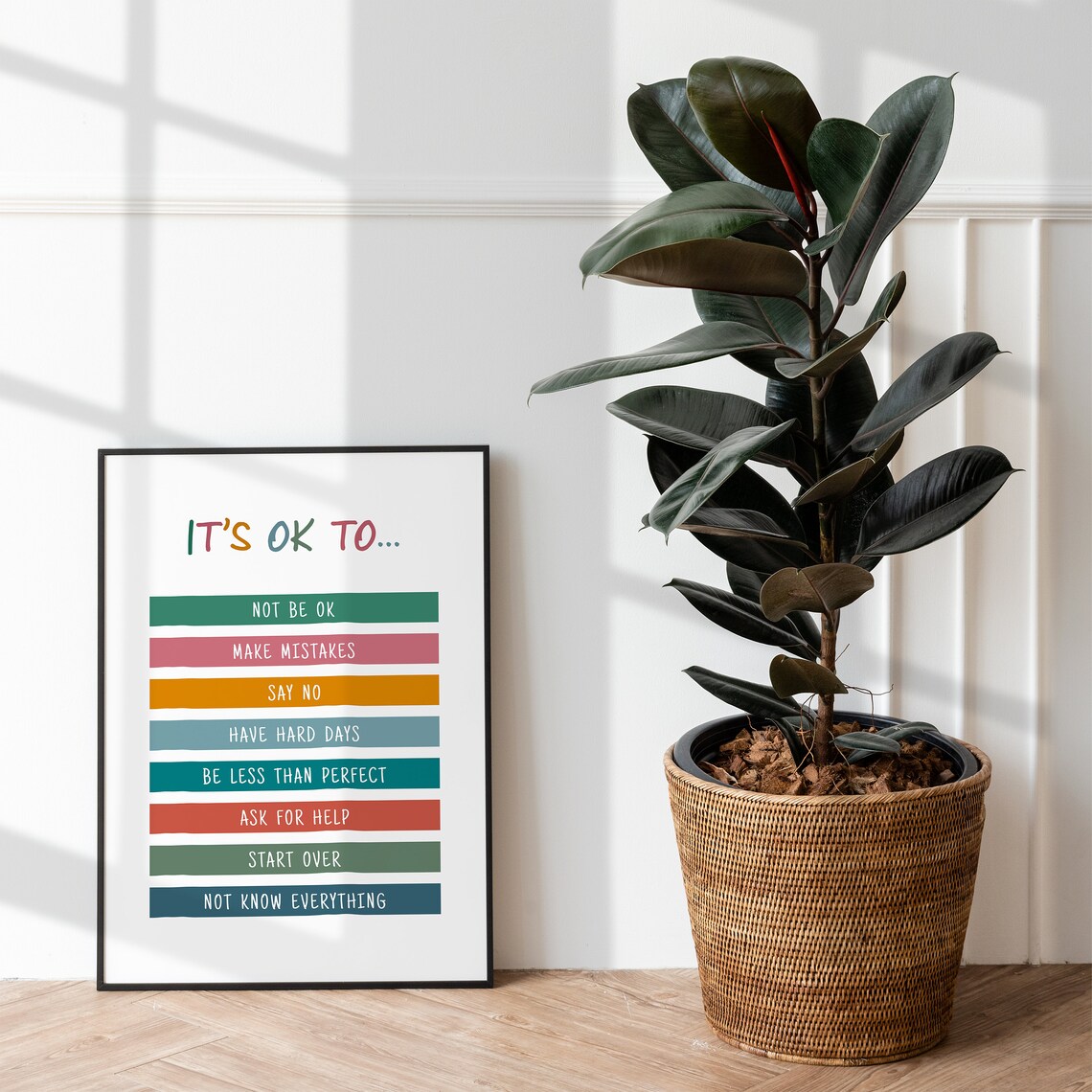 Its Ok To Colorful Affirmation Bars Mental Health Encouragement Poster - Image 3