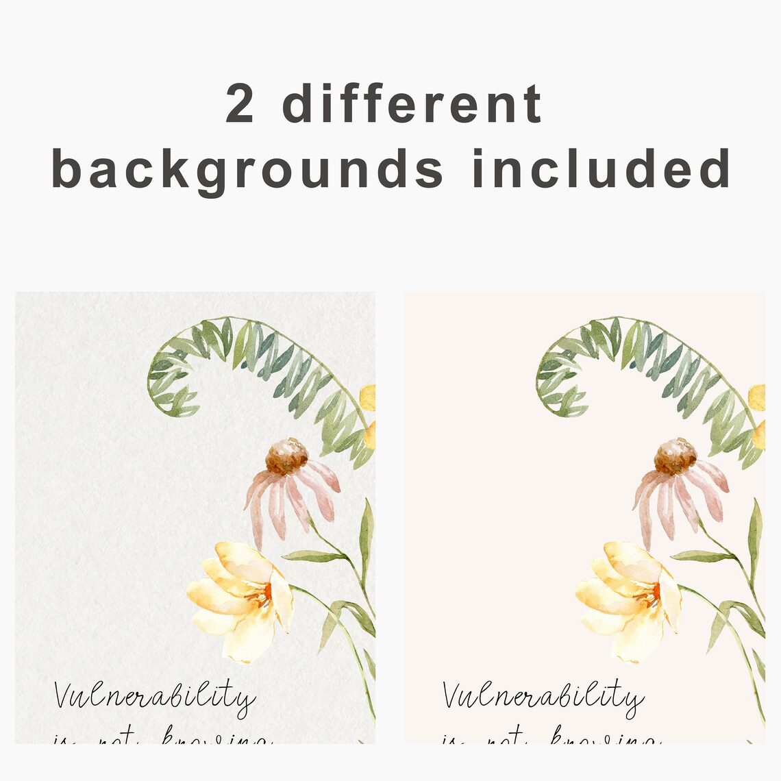 Brene Brown Vulnerability Quote Floral Watercolor Therapy Poster - Image 2