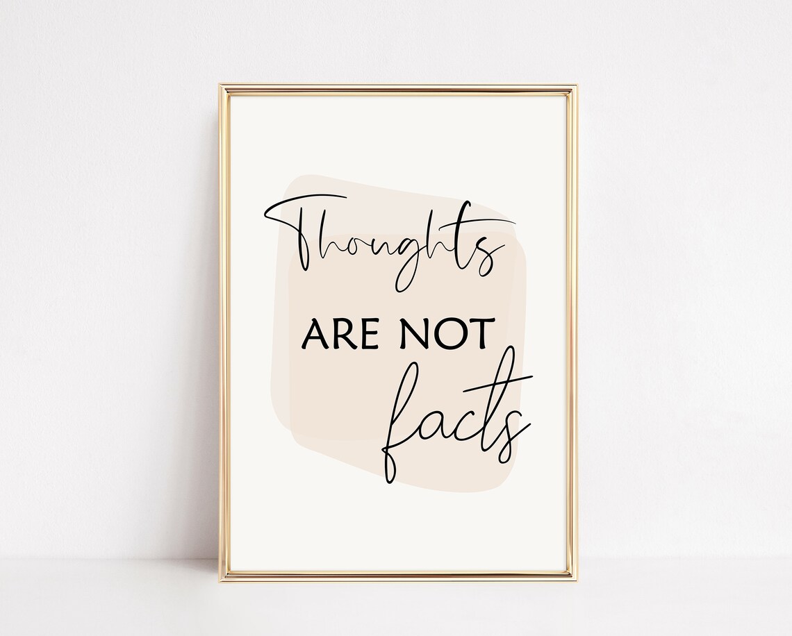 Thoughts Are Not Facts Poster, Therapy Office Art - Image 3