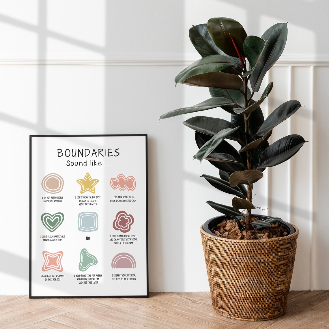 Boundaries Poster, Therapy Office Decor Print - Image 3
