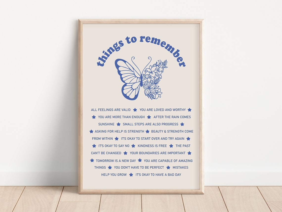 Things To Remember Butterfly All Feelings Are Valid Affirmation Poster - Image 3