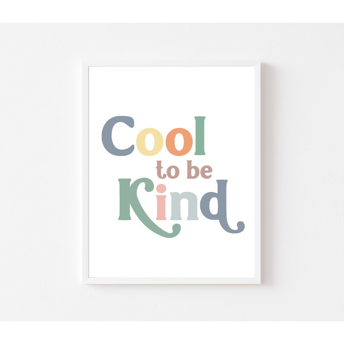 Cool To Be Kind Motivational Kids Wall Art Print - Image 2