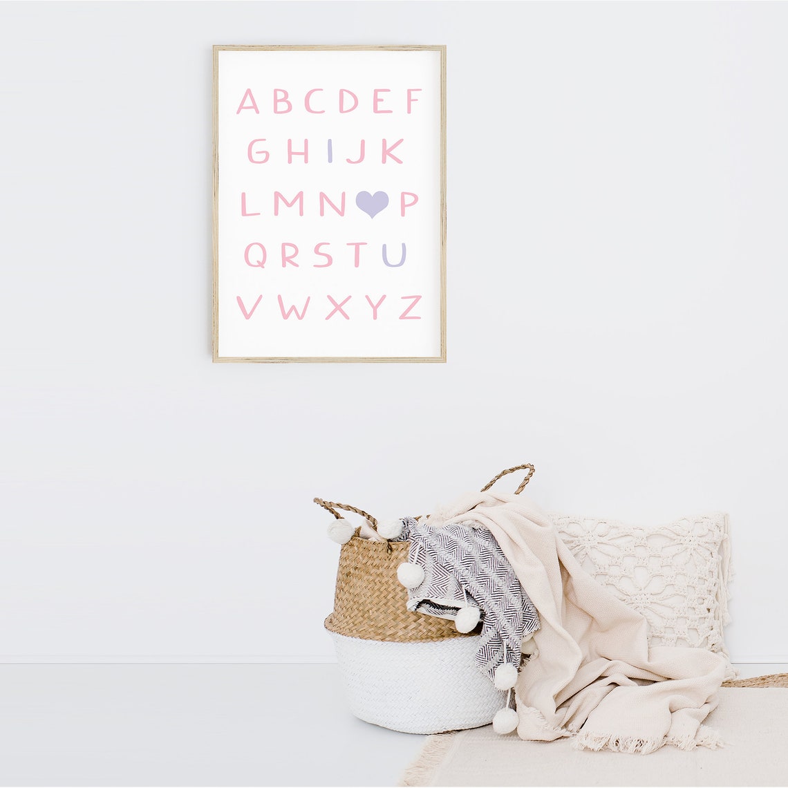 Girls I Love You Alphabet Instant Girls Alphabet Print Girls Nursery Decor Pink Girls Room Wall Art Kids Alphabet - Image 2