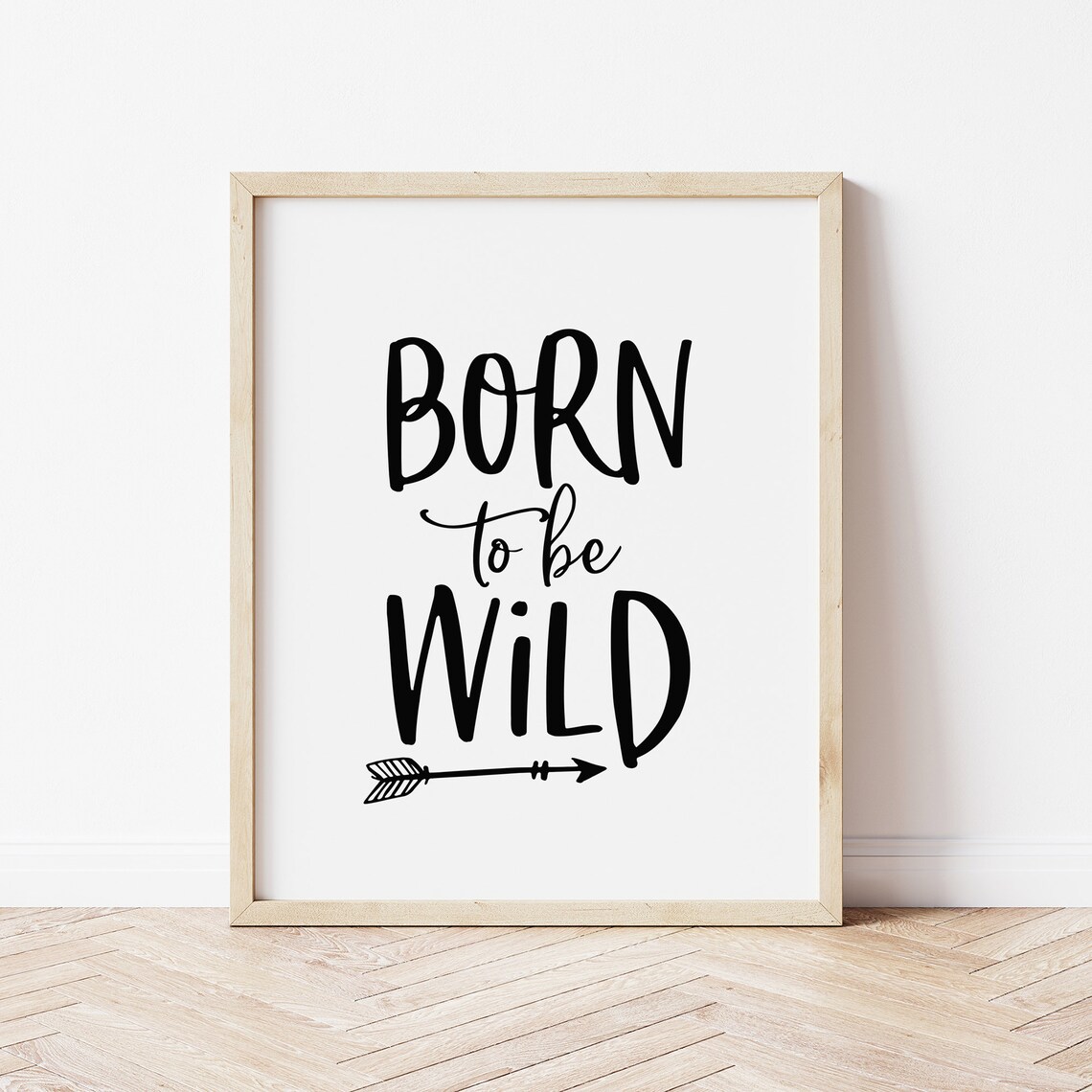 Born To Be Wild Monochrome Nursery Art Print
