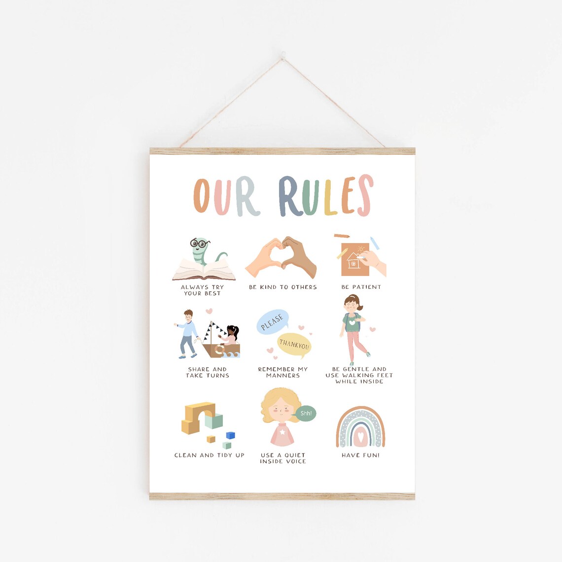 Classroom Rules Kid Behaviour Poster, Montessori Decor - Image 3