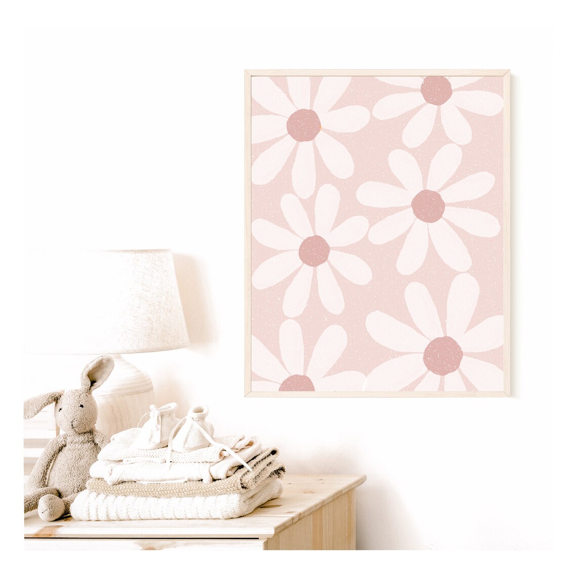 Girls Nursery Boho Daisy Spring Wall Art - Image 2