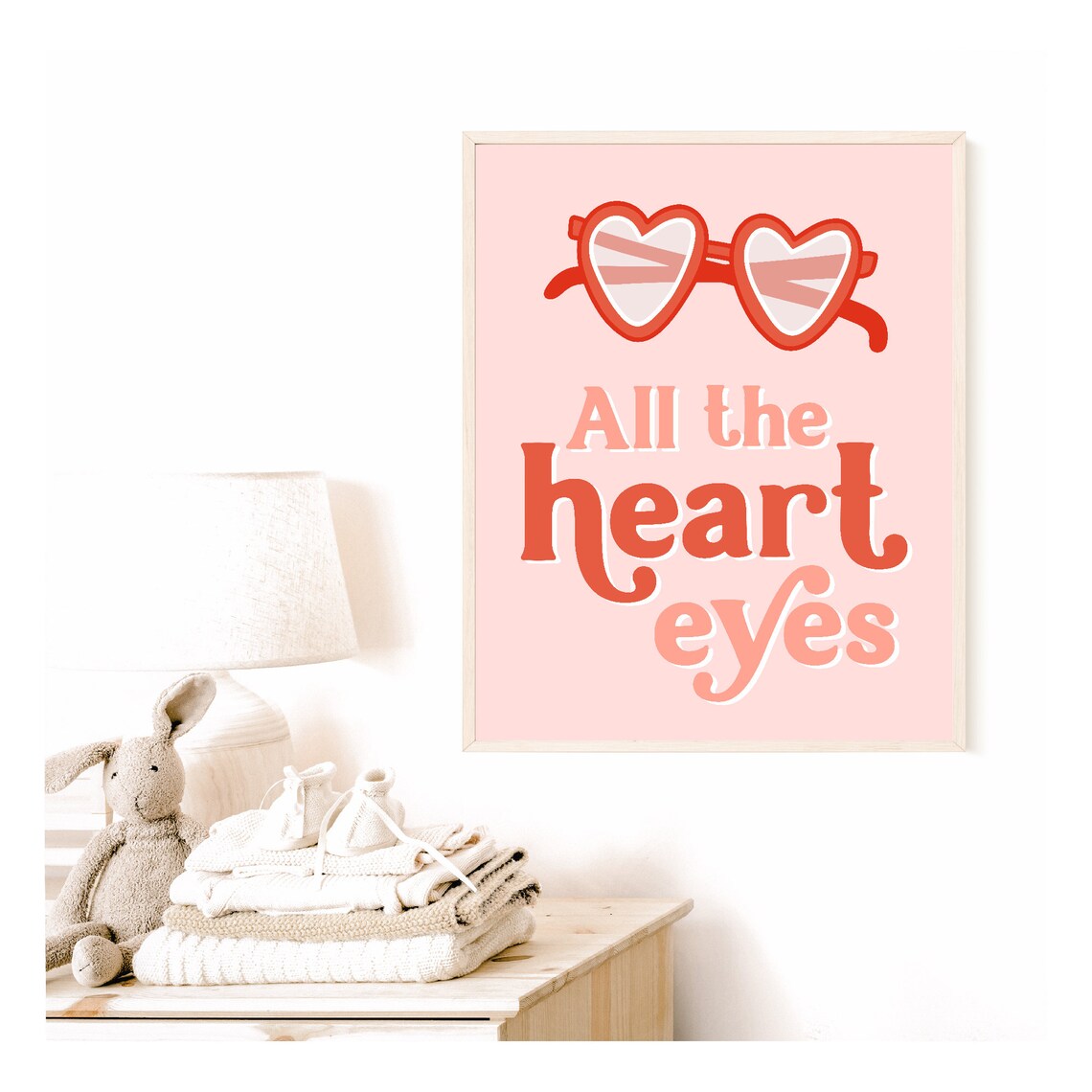 Heart Eyes Retro Print, Valentine Wall Art - Image 3
