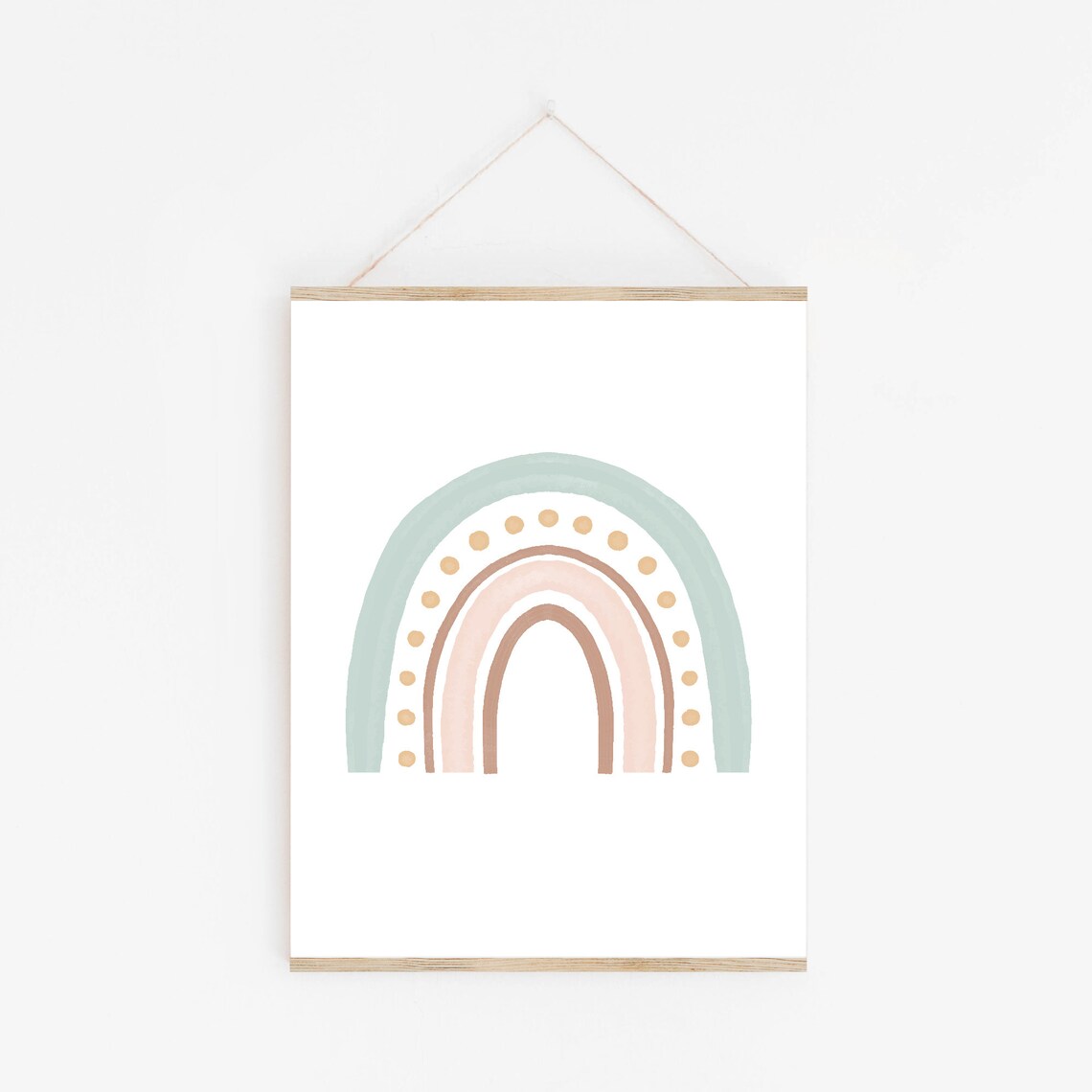 Rainbow Print, Boho Nursery Watercolor Earthy - Image 3