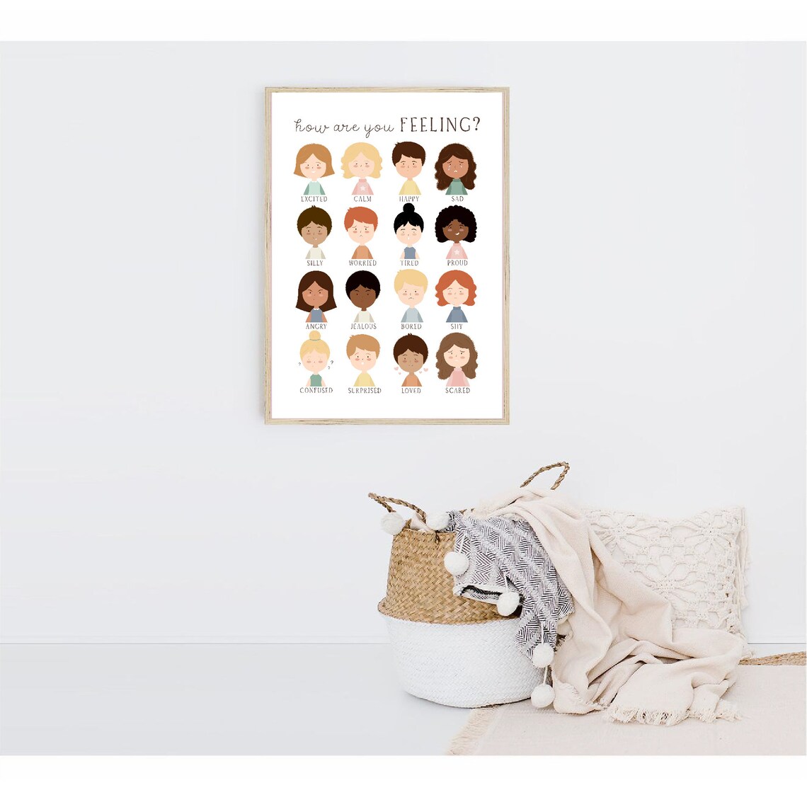 Feelings Chart Emotions Art Print, Boho Classroom Decor - Image 2