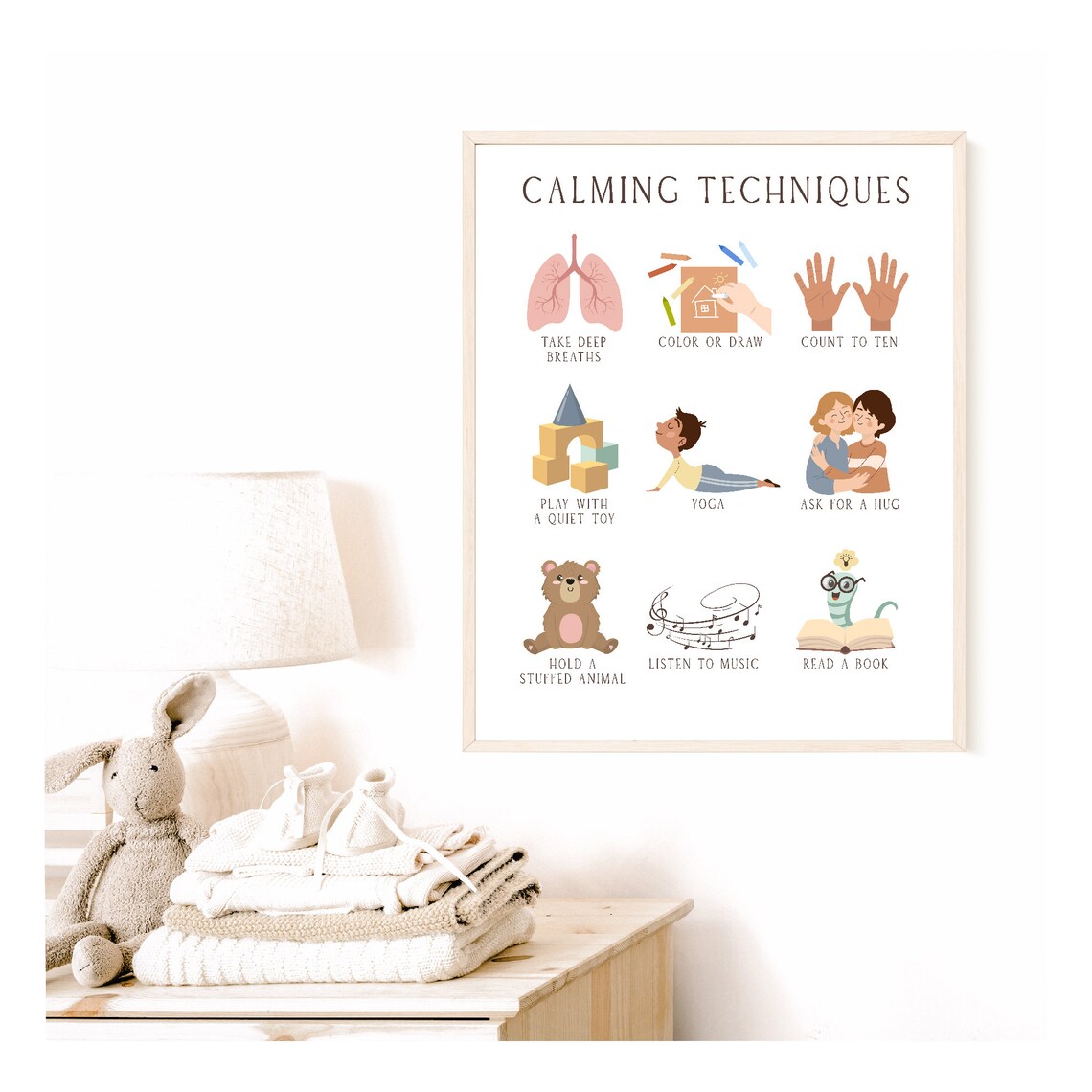 Calming Techniques Poster, Montessori Playroom Wall Art - Image 3