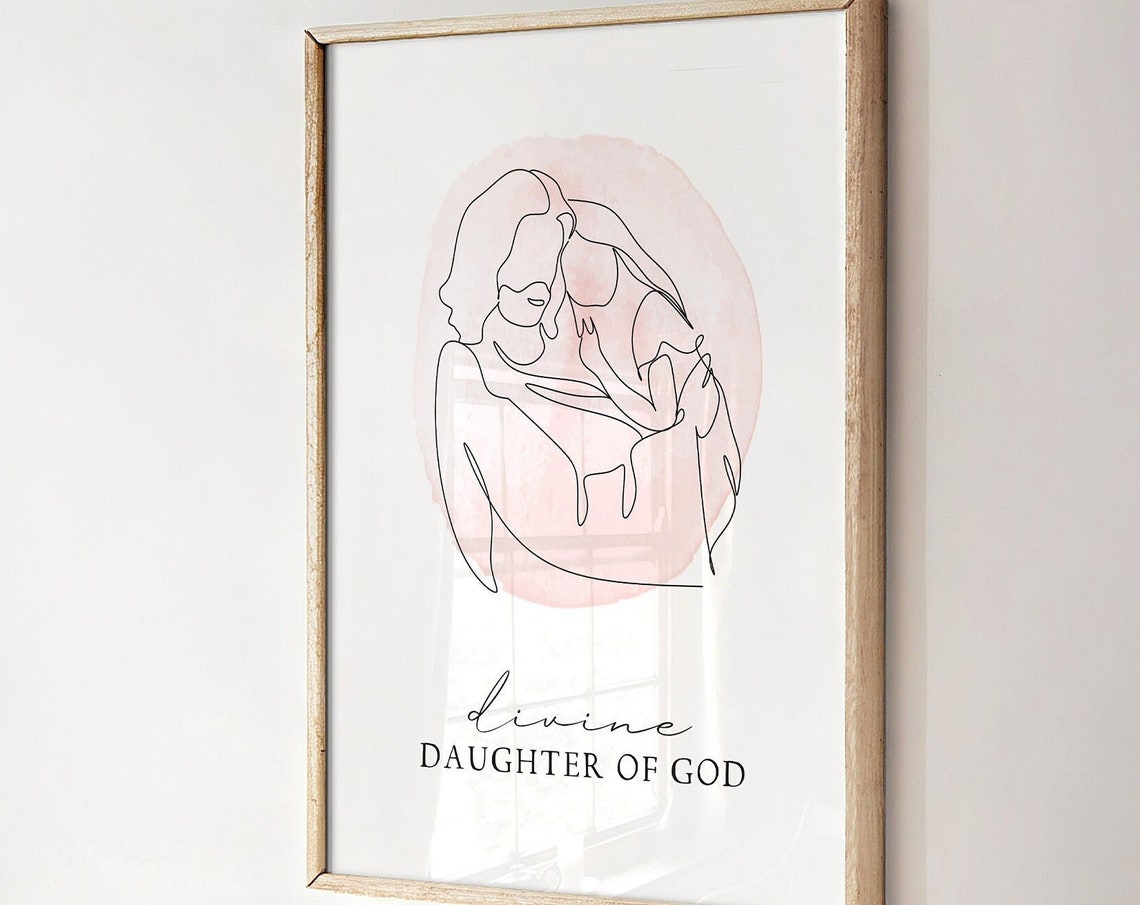Daughter Of God Print Lds Wall Art Christian Nursery Decor Lds Young Women Bible Verse Wall Art Daughter Of A King Pink Girls Room Art