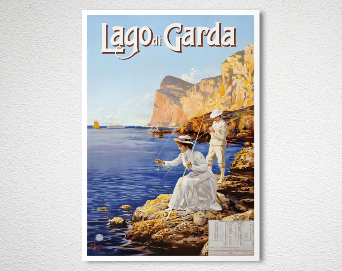 Lago Di Garda Vintage Travel Poster, Italy - Image 2