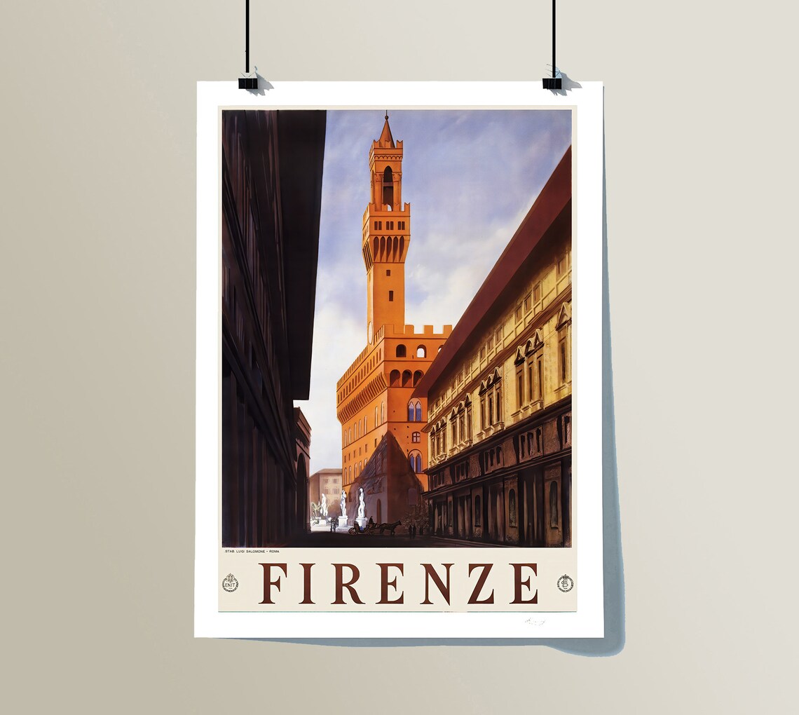 Firenze Florence Italy Vintage Travel Poster, Travel Poster - Image 2