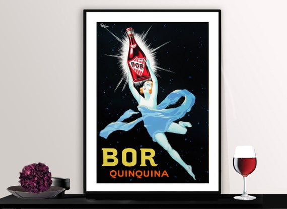 Bor Quinquina Vintage Fooddrink Poster Beverages Art Affiche De Boisson Gift Idea Wall Decor