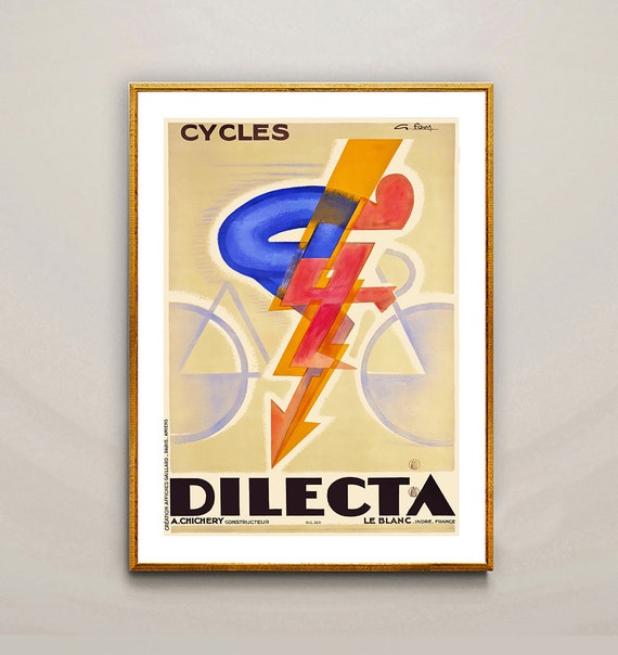 Dilecta Vintage Bicycle Poster Retro Dilecta Bicycle Poster Gift Idea Wall Decor