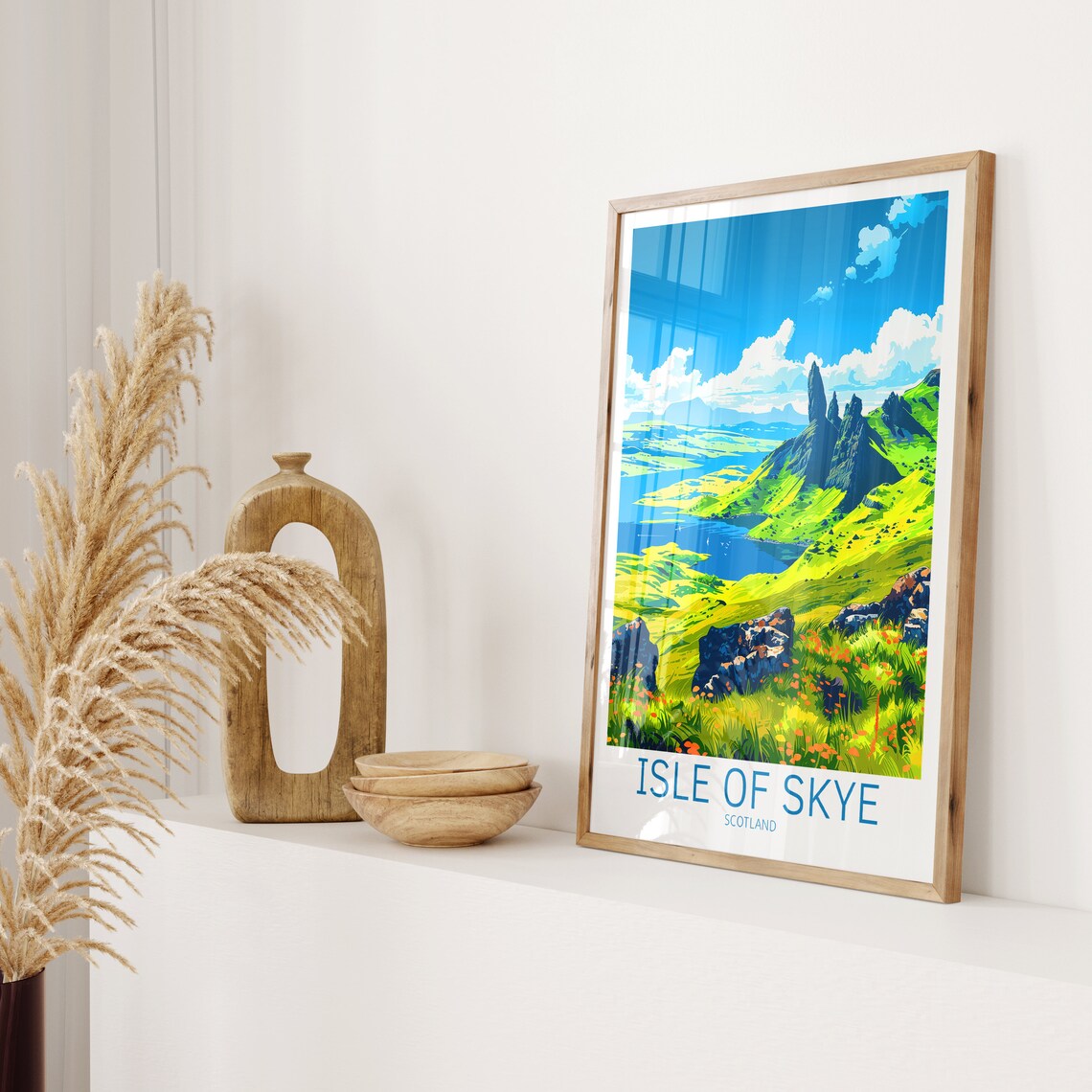 Isle of Skye Scotland Green Quiraing Hills Coastal View Travel Poster - Image 2